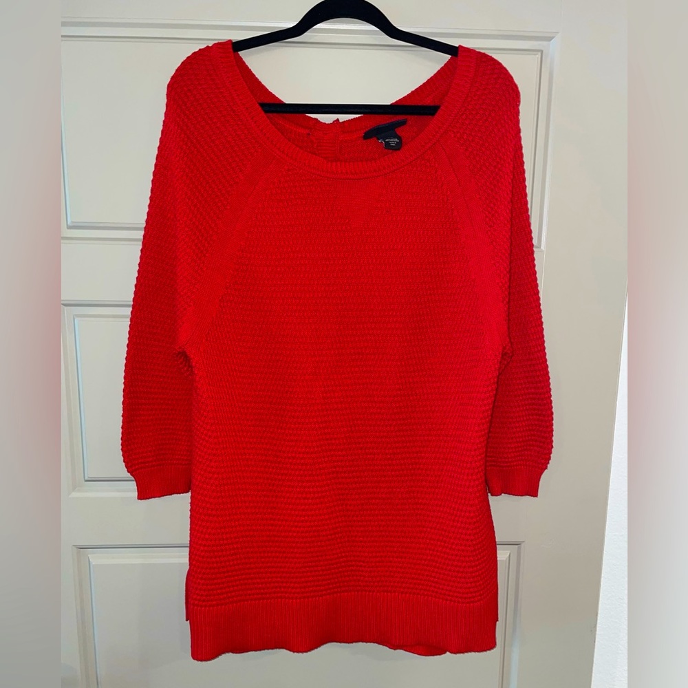 Lane Bryant Red Long-sleeve Sweater with Buttons
